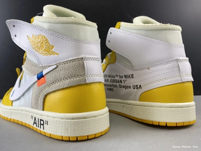 Powder Air NRG AQ0818-149 White Dark 1 Off-White Jordan x Yellow-Cone 0817